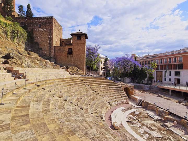 teatro romano Málaga no outono